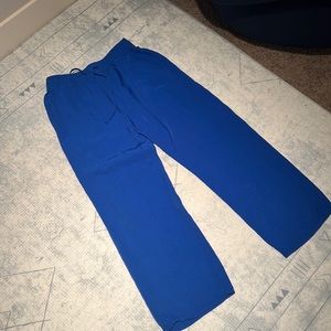 Royal Blue Zara Silky cropped wide leg pant. Elastic waist with draw. Size M